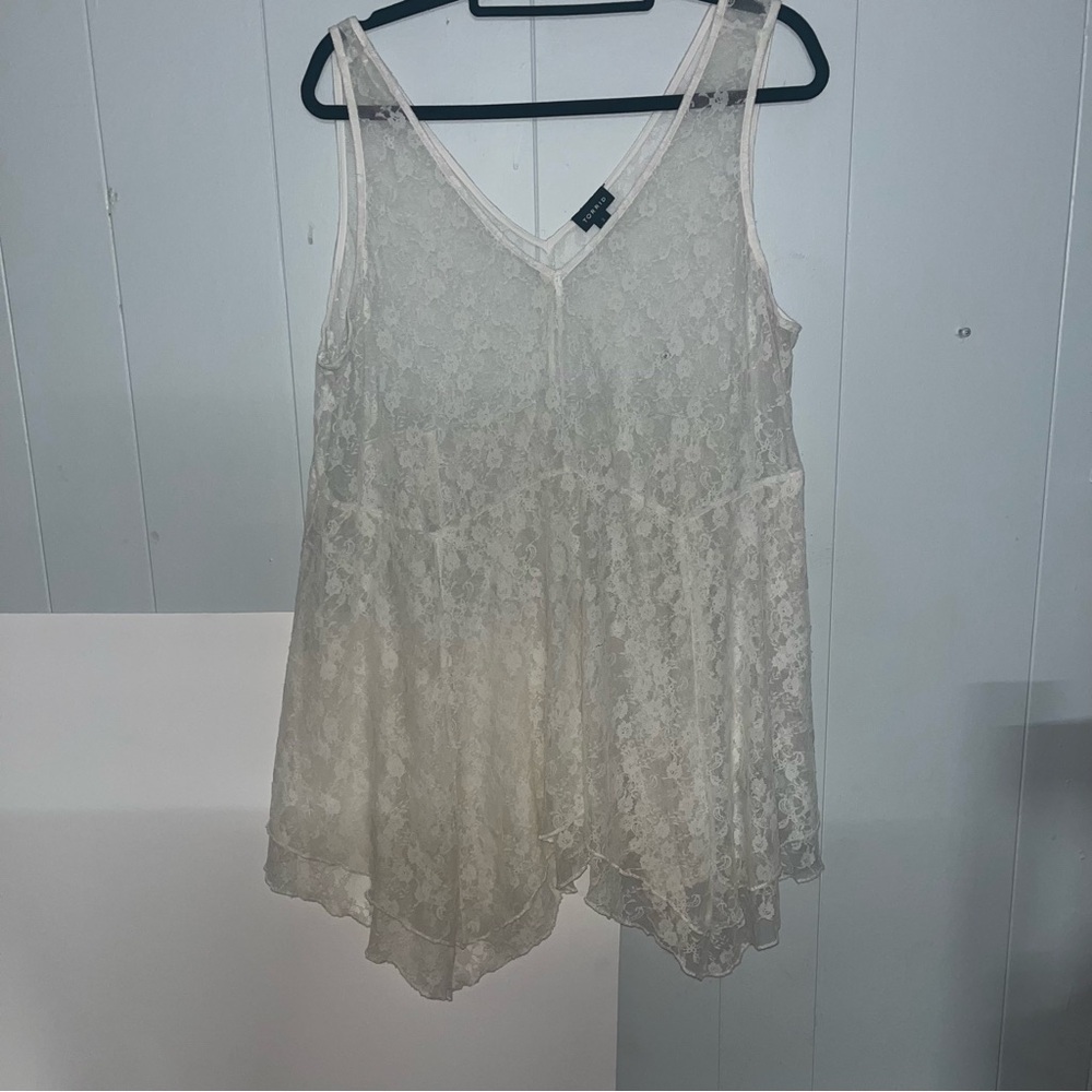 Torrid Lace Sleeveless Top Tank Size 3 3X White Lace